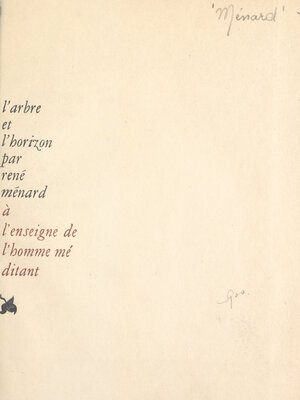 cover image of L'arbre et l'horizon